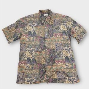 Norm Thompson Tori Richard Button Up Shirt Hawaiian Mens XL Floral Pattern